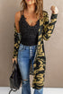 Print Colorblock Long Cardigan